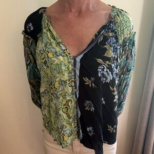 Free People Multicolor Floral Blouse